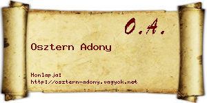 Osztern Adony névjegykártya